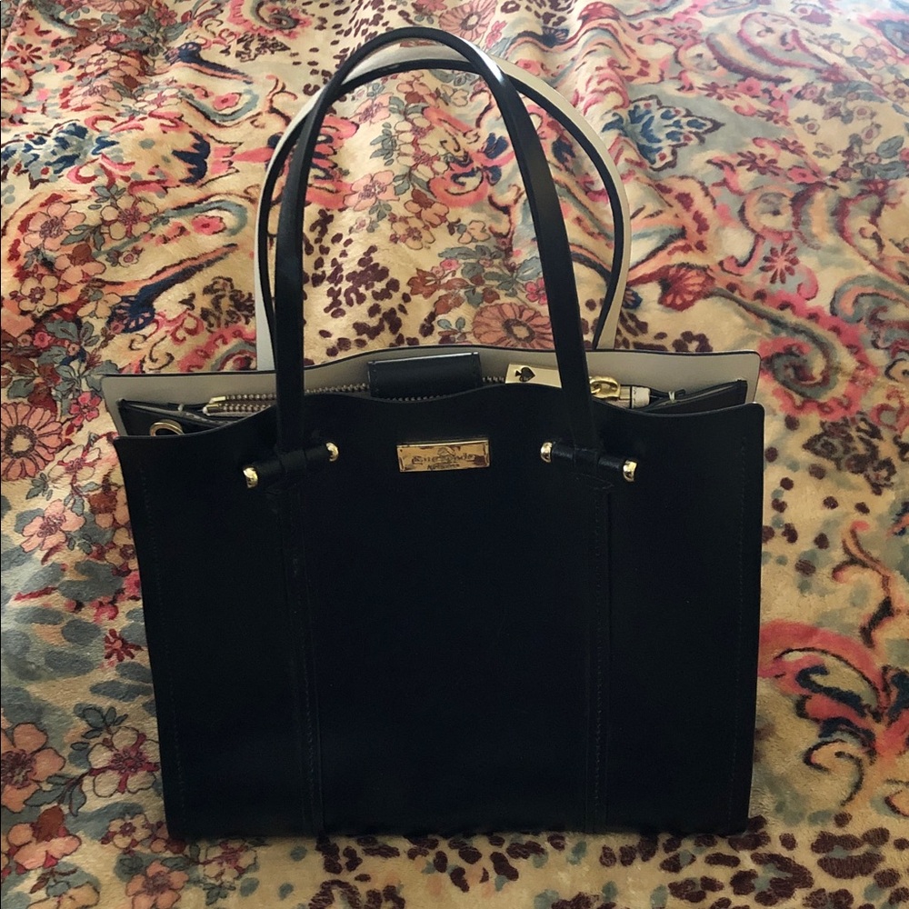 kate spade Black Structured Tote with Gold Hardware New never used no tags